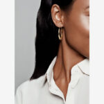 Blue Stripes & Stone Earrings