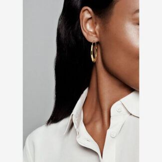 Blue Stripes & Stone Earrings
