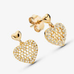 Honey Comb Lace Heart Earrings