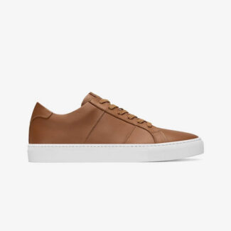 Brown sneakers with stripes